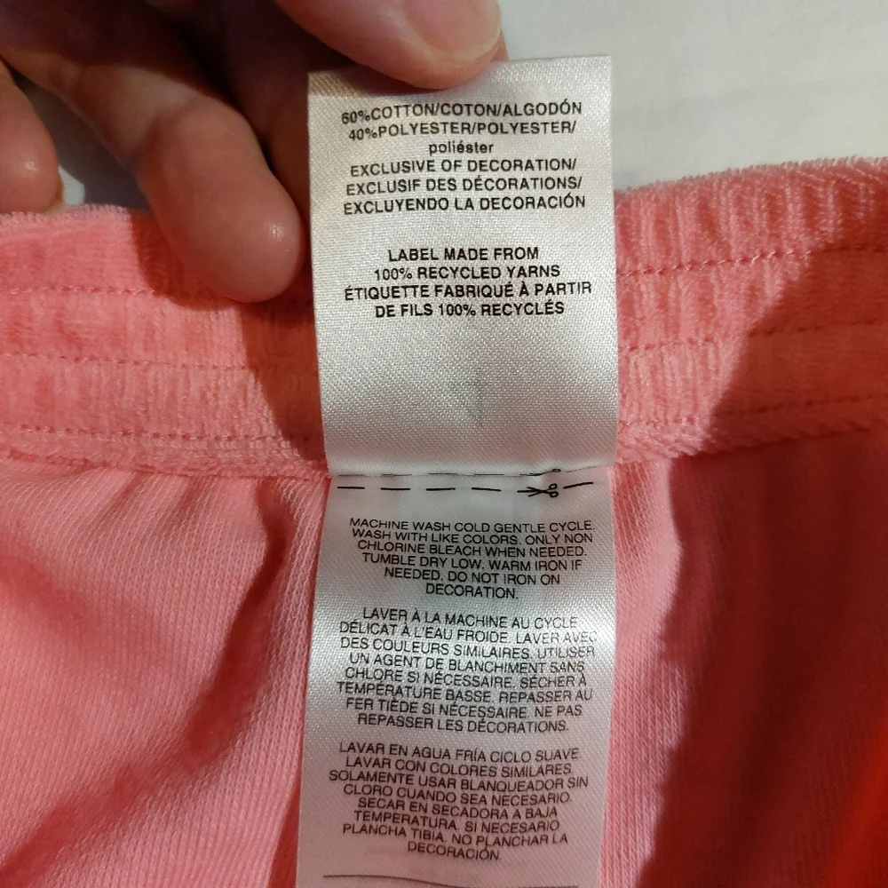 Adidas Trefoil French Terry Girls Shorts NWT Size 4 Pink White